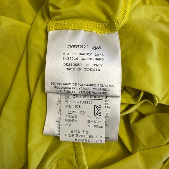 Chervò Sports‎ Neon Yellow Cropped Cardigan XS Y2K Festival Activewear Designer - Picture 9 of 9
